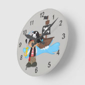 Kind Clock Cute Pirate Boy Ronde Klok (Hoek)