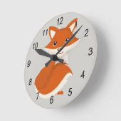 Kind Clock Cute Woodland Fox Ronde Klok (Hoek)