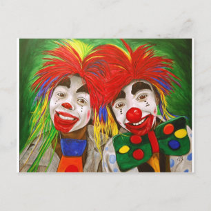 Kind Clowns schilderen Briefkaart