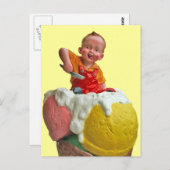 Kind Cone Ice Cream Parlor Sign Briefkaart (Voorkant / Achterkant)