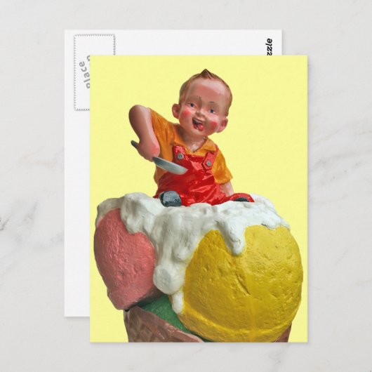 Kind Cone Ice Cream Parlor Sign Briefkaart (Voorkant / Achterkant)