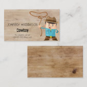 Kind Cowboy Visitekaartje voor afspeeldatum Contactkaartje (Voorkant / Achterkant)