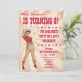 Kind Cowgirl Birthday Uitnodigingen (Staand voorkant)