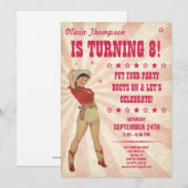 Kind Cowgirl Birthday Uitnodigingen (Voorkant / Achterkant)