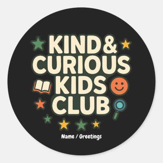 Kind & Curious Kids Club Positive Growth Mindset  Ronde Sticker (Voorkant)