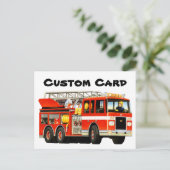 Kind Custom Fire Truck Briefkaart (Staand voorkant)
