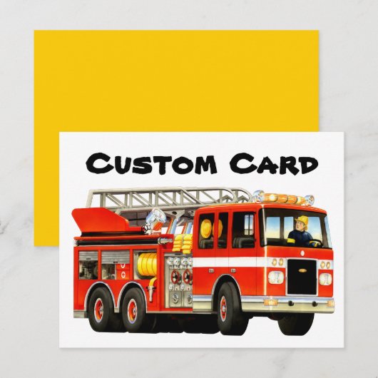 Kind Custom Fire Truck Briefkaart (Voorkant / Achterkant)