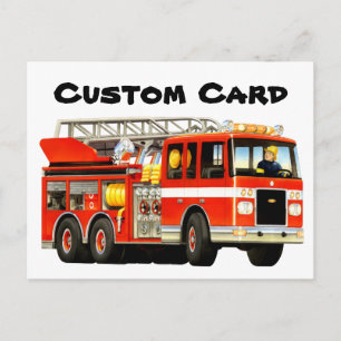 Kind Custom Fire Truck Briefkaart