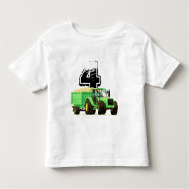 Kind Custom Green Boerderij Tractor 4e verjaardag Kinder Shirts