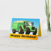Kind Custom Green Boerderij Tractor Happy Birthday Kaart (Voorkant)