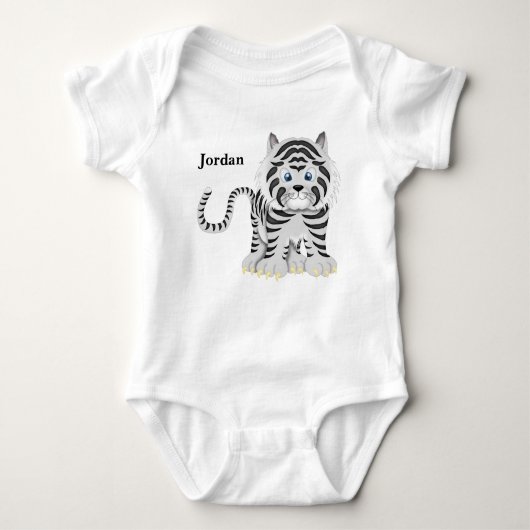 Kind Cute White Baby Tiger Romper (Voorkant)