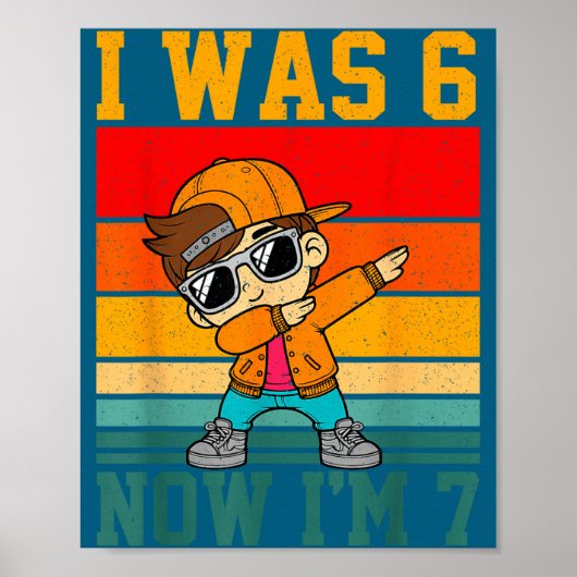 Kind Dabbing 7e Verjaardag 6 7 Poster (Voorkant)