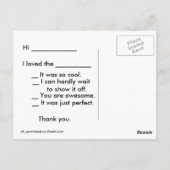 Kind dank u... multiple choice briefkaart (Achterkant)