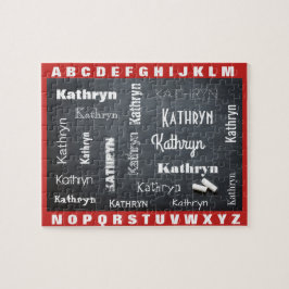 Kind dat aan Spellingnaam leert Legpuzzel