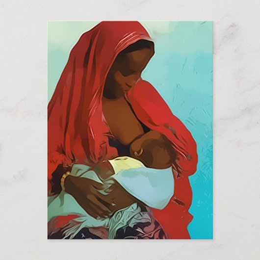 kind dat borstvoeding geeft aan een zwarte vrouw briefkaart (Voorkant)
