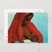 kind dat borstvoeding geeft aan een zwarte vrouw briefkaart (Voorkant / Achterkant)