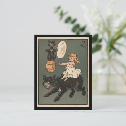 Kind dat een Beer leidt Briefkaart (Staand voorkant)