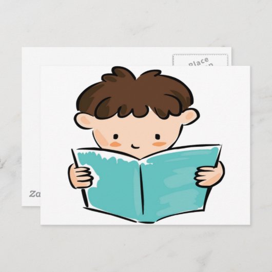 Kind dat een boek leest briefkaart (Voorkant / Achterkant)