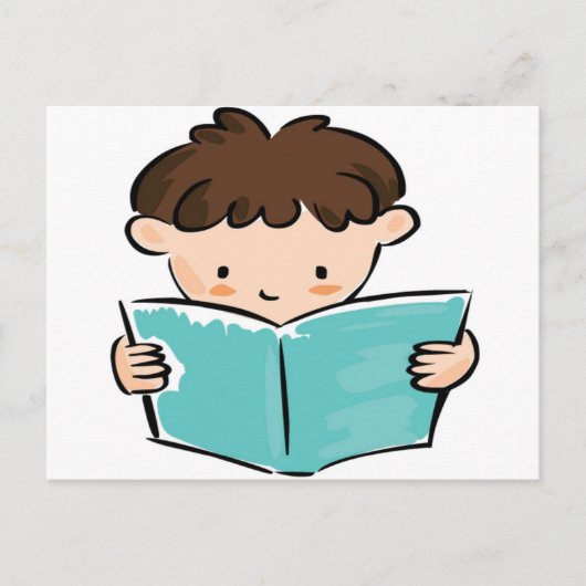 Kind dat een boek leest briefkaart (Voorkant)