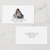 Kind dat een boekenauteur van kinderen leest visitekaartje (Voorkant / Achterkant)