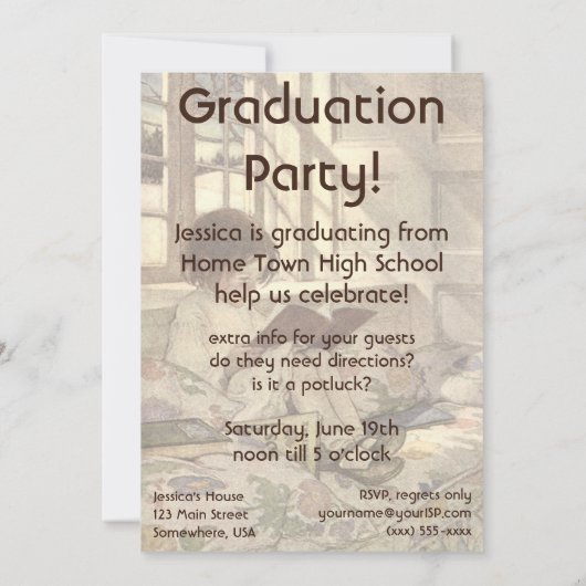 Kind dat een Uitnodiging van het Afstuderen van h (Achterkant)