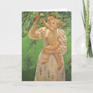 Kind dat Fruit Pakt van Cassatt, Gelukkige Moederd Kaart
