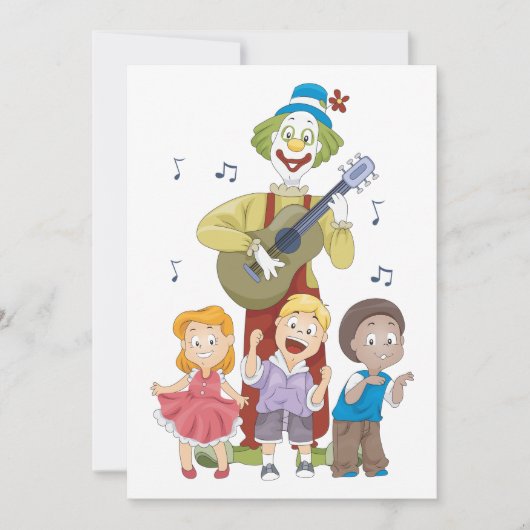 Kind dat gitaar speelt kaart (Voorkant)