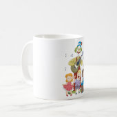 Kind dat gitaar speelt koffiemok (Voorkant links)