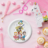 Kind dat gitaar speelt papieren bordje (Feest)