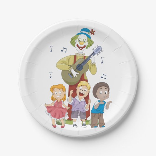 Kind dat gitaar speelt papieren bordje (Voorkant)