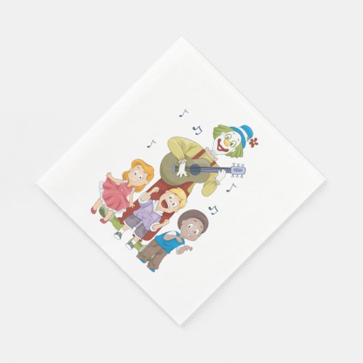 Kind dat gitaar speelt servet (Hoek)