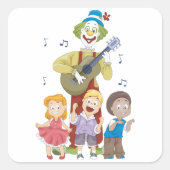 Kind dat gitaar speelt vierkante sticker (Voorkant)