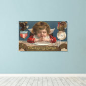 Kind dat in de binnentafel preekt canvas afdruk (Insitu (Houten vloer))