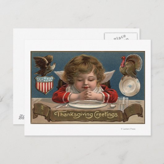 Kind dat in de binnentafel preekt feestdagenkaart (Voorkant / Achterkant)