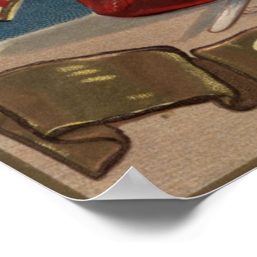 Kind dat in de binnentafel preekt poster (Hoek)