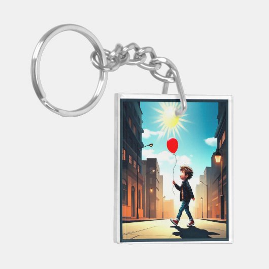 " KIND DAT IN DE ZON WANDELT " SLEUTELHANGER (Voorkant Links)