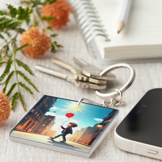 " KIND DAT IN DE ZON WANDELT " SLEUTELHANGER (Voorkant Rechts)