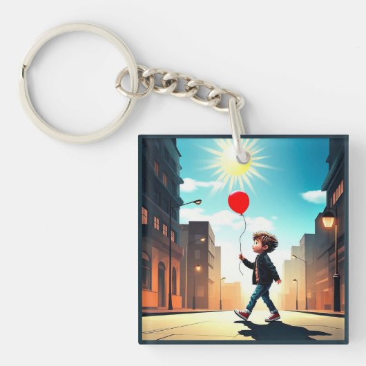 " KIND DAT IN DE ZON WANDELT " SLEUTELHANGER (Voorkant)