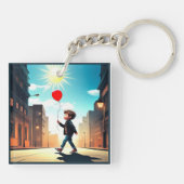 " KIND DAT IN DE ZON WANDELT " SLEUTELHANGER (Achterkant)