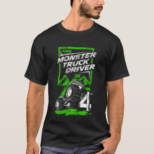 Kind Deze Monster Truck Driver 4 jaar oud Monster T-shirt