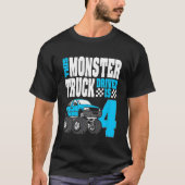 Kind Deze Monster Truck Driver is 4 sterdag boven T-shirt (Voorkant)