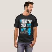 Kind Deze Monster Truck Driver is 4 sterdag boven  T-shirt (Voorkant volledig)
