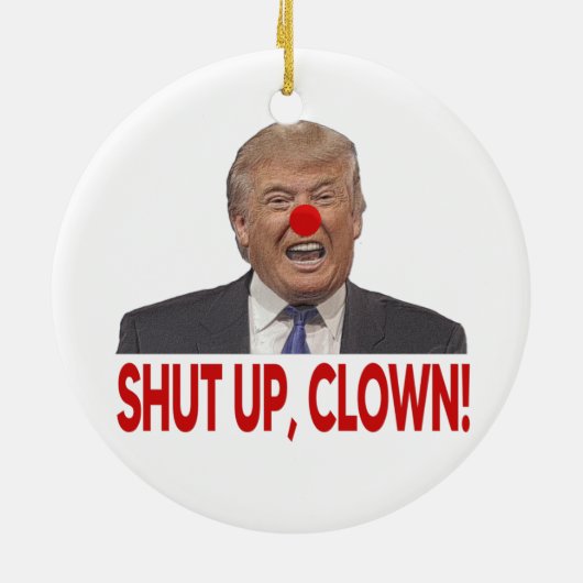 Kind dicht dicht Trump Keramisch Ornament (Achterkant)