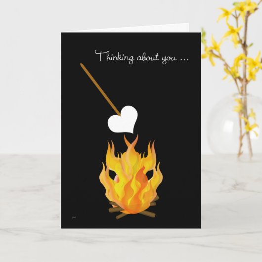 Kind die bij Kamp over u met Kampvuur denken Kaart (Gele Bloem)