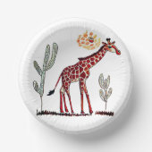 Kind Dieren Giraffe Bowl 7" Papier Papieren Kommen (Voorkant)