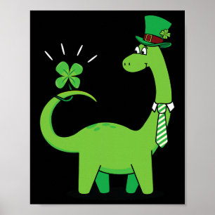 Kind Dino St. Patrick's Day Shamrock T-shirt Todd Poster