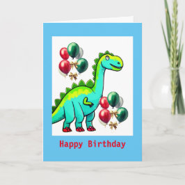 Kind Dinosaur, 5 "x 7" Gevouwen Verjaardag Kaart