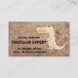 Kind Dinosaur Expert Visitekaartje for Boy Playdat Contactkaartje