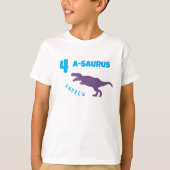 Kind Dinosaurus Verjaardagsfeest Gepersonaliseerd  T-shirt (Voorkant)