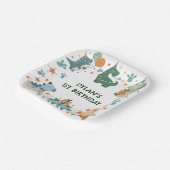 Kind Dinosaurus Verjaardagsfeest Papieren Bordje (Gebogen)